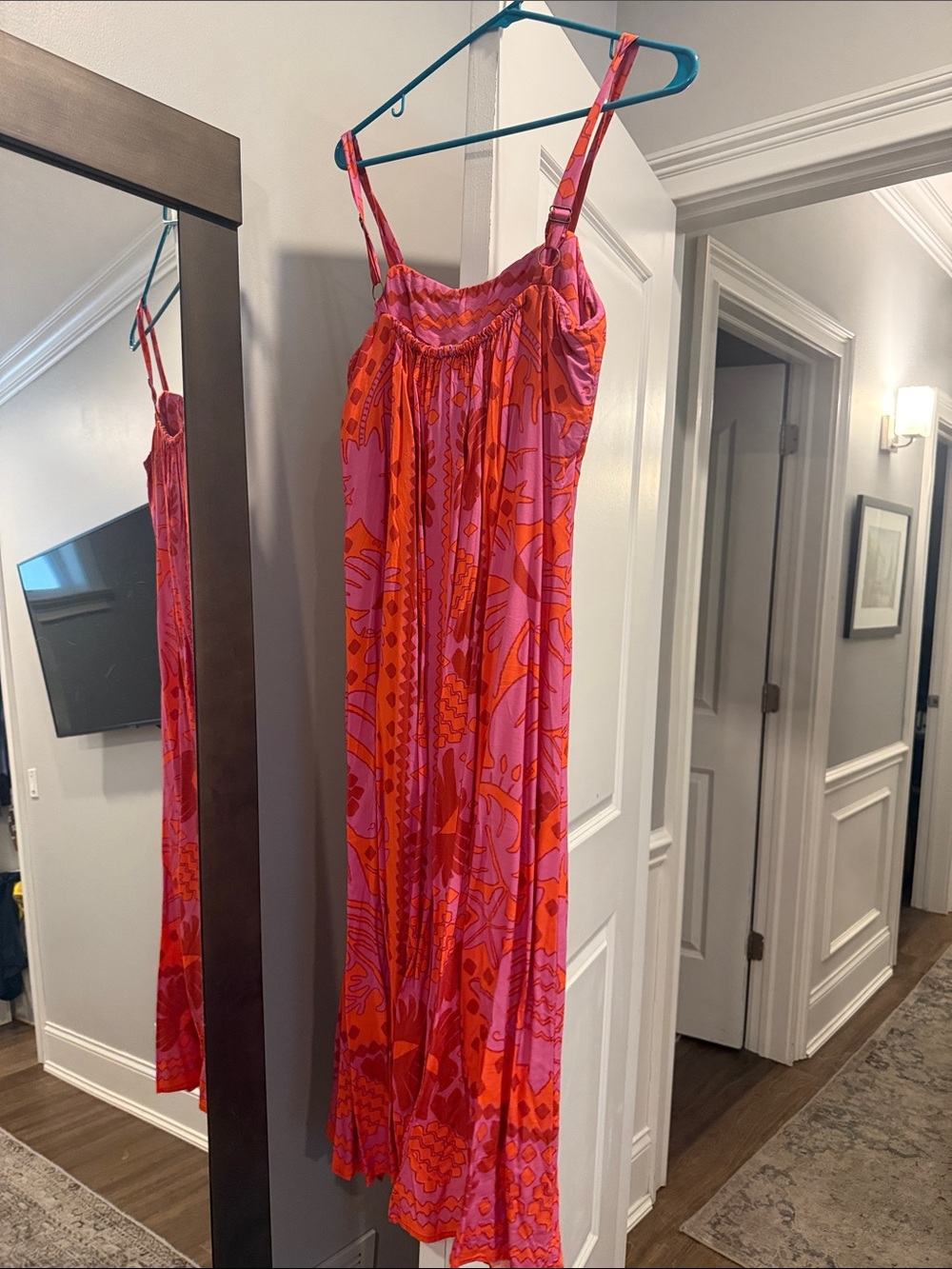 Farm Rio Red and Pink Floral Maxi Dress - Picture 4 of 4